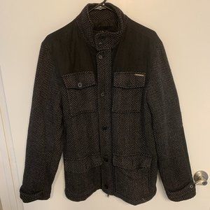 Guess Jeans Black and Gray Jacket Large